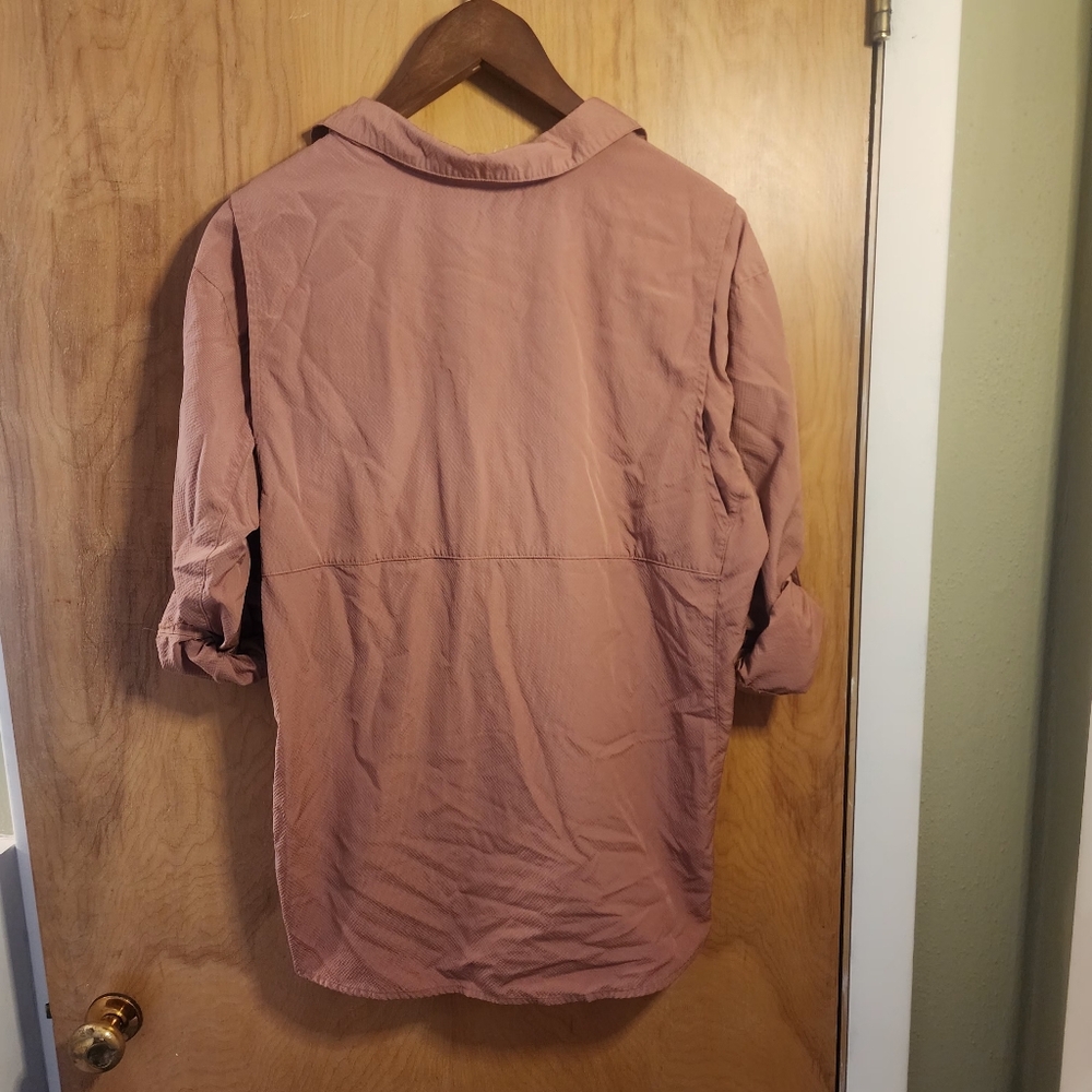 Women's Eddie Bauer Coral Vented Lightweight Guide Shirt SPF Snap Buttons - Picture 11 of 13